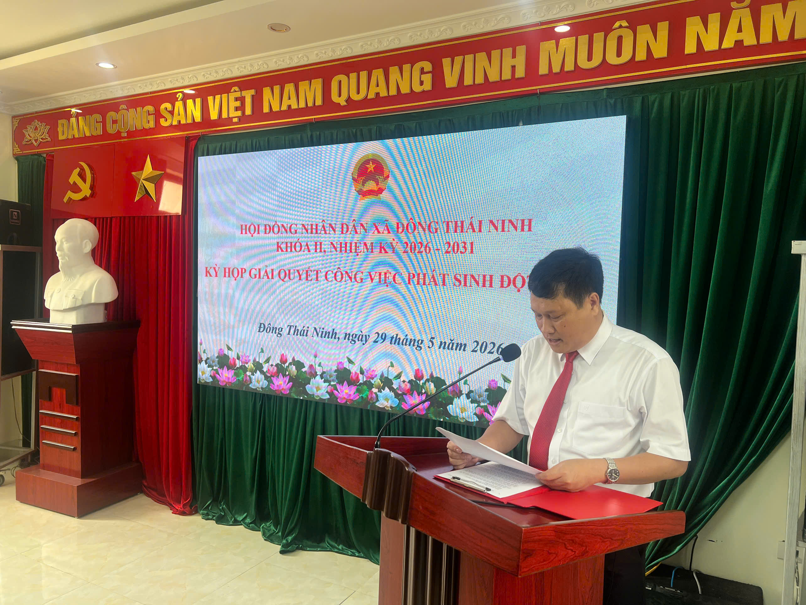 HĐND xã Đông Thái Ninh khóa II, nhiệm kỳ 2026-2031 tổ chức kỳ họp giải quyết công việc phát sinh đột xuất